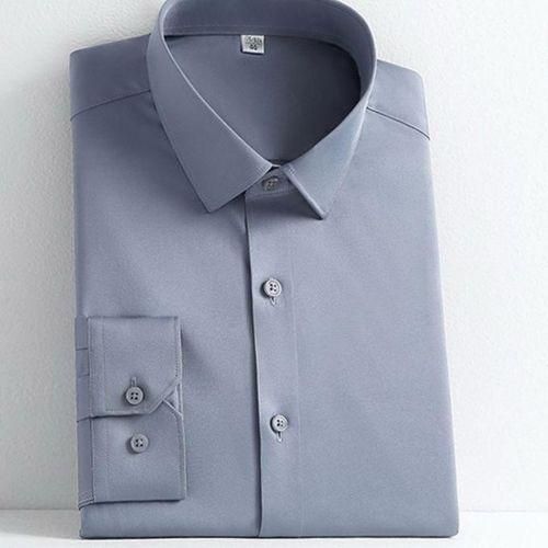 Turkey Style Official Mens Longsleeve Shirt Slim Fit 100Cotton-Grey