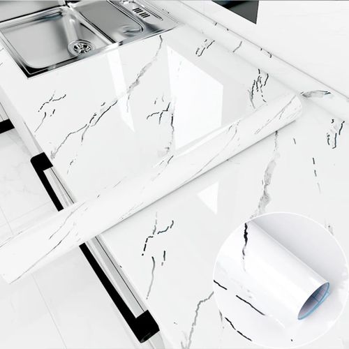 Marble Effect Self-Adhesive Contact Paper 60cm x 5m – Waterproof DIY Wall & Furniture Wrap