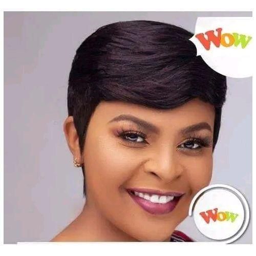 Human Hair Pixie Wigblack