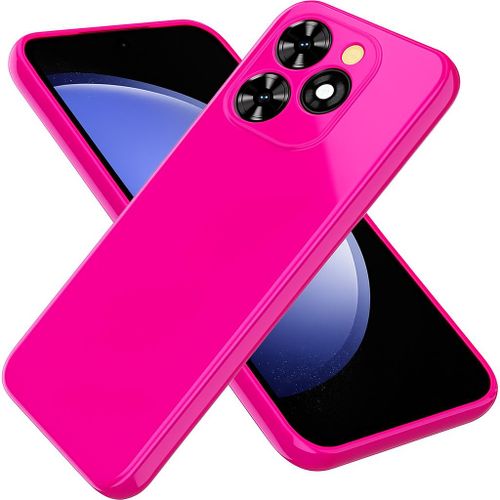 Soft Silicone Slim Fit Cover Anti-Scratch Shockproof Case for TECNO Spark 20 Pro - Hot Pink