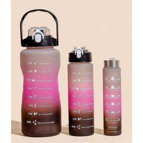 Motivational Water Bottle Set - 3 Pcs