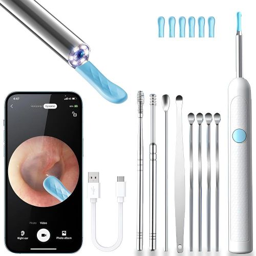 Ear Wax Removal - Earwax Remover Tool with 8 Pcs Ear Set - Ear Canal Cleaner with 960P Camera - Ear Cleaning Kit with 8 Ear Spoon