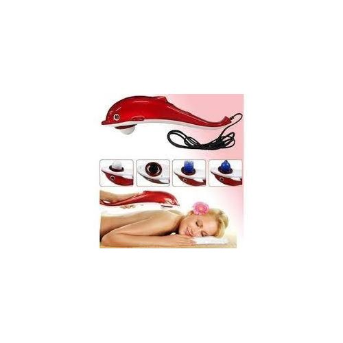 Dolphin Infrared Massager Electric Vibrating Cervical Vertebra Massage Device Back Leg Full-body Massage Hammer 3 Heads