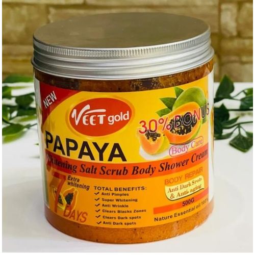 Papaya Whitening Salt Scrub Body Repair Shower Cream For Anti -aging ,Anti-dark Spot,Anti-wrinkles,Whitening-500g