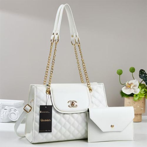 2 in 1 latest fashionable ladies handbag white in colour
