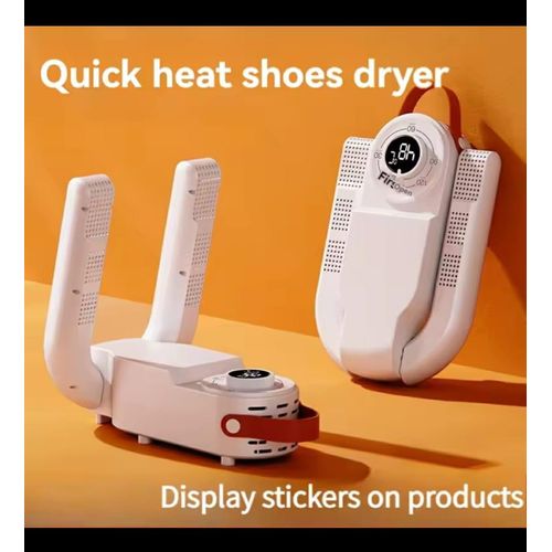 Intelligent Folding Electric Shoe Boot Dryer - Quick Heat Thermal Dehumidifier Odor Remover - Portable Multi-Function Fast Drying Rack with Smart Digital Timer for Sneakers Leather Boots Socks Gloves