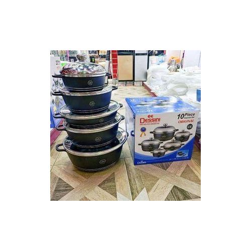 10PCS Granite Nonstick Cooking Set Black