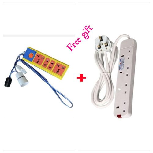 Bed Switch Moveable Socket B22 Male To B22 Female Bulb With 4 Way Power Extension Cable Switch 10A 220V+free gift 4way extention.