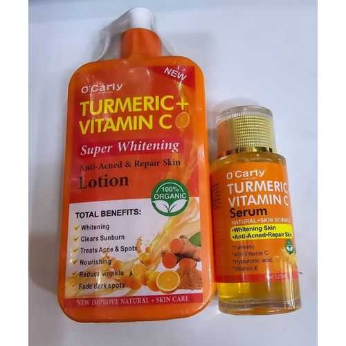 Turmeric Vitamin C Serum + Lotion , Super Whitening