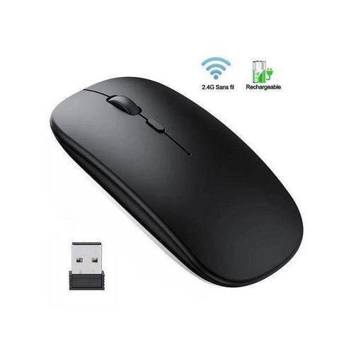 Wireless Bluetooth 24G Dual-mode Rechargeable LED Optical Mouse - Black