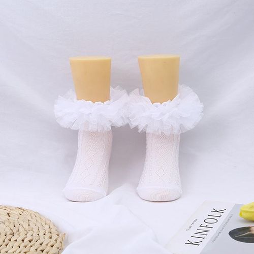 0-10Y Kids Infant Toddler Baby Socks Girls Kids Princess Bowknot Lace Floral Short Socks Cotton Ruffle Frilly Trim Ankle Socks6 to 12