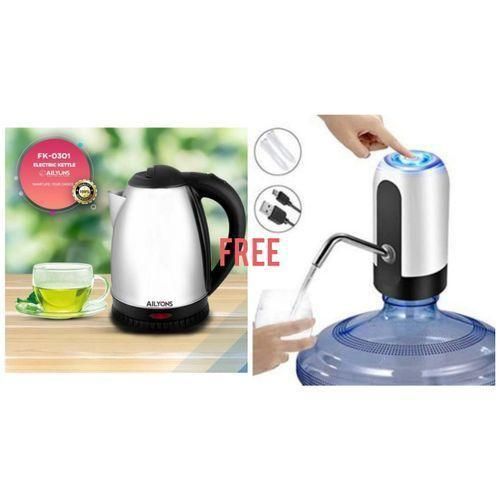 Stainless Steel Cordless Kettle+ Free Electric Water Pump