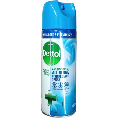 ANTIBACTERIAL All In One DISINFECTANT SPRAY Hard Surfaces Upholstery Crisp Linen Scent KILLS COLD FLU VIRUSES nk