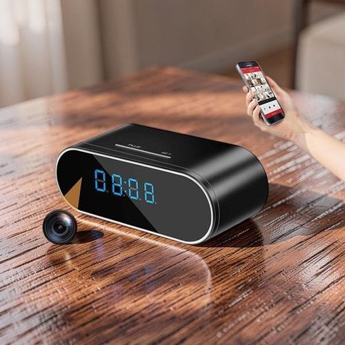 Nanny Cam Clear Night Vision and Motion Detection 1080P Full HD 4K Home and Office Security Surveillance Monitoring Alarm Mini Table Clock WiFi Spy Hidden Camera Audio Video Recorder