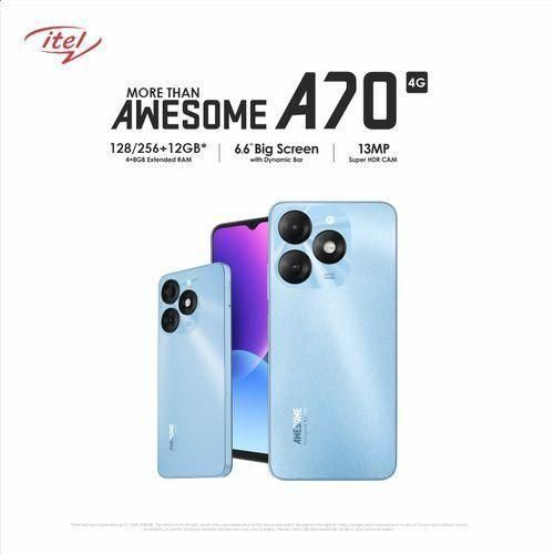 Itel A70 Awesome,6.6 Display Size Screen.with Dynamic Bar,upto 8GB RAM And 128GB ROM,5000MAH4,4G,