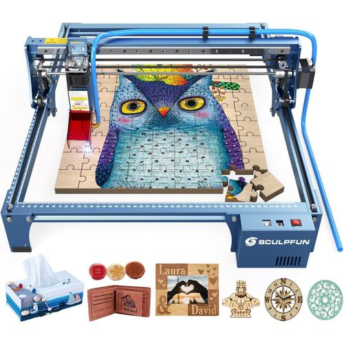 10W Portable CNC Laser Engraver for Wood and Metal SCULPFUN S10 10W Optical Power Higher Accuracy Laser Cutter Engraving Machine Diode Laser Engraver for Wood and Metal