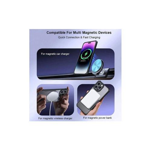 Xundd iPhone 14 Pro Max with Integrated Camera Cover Military Grade Drop Tested Slim Clear Back with Shockproof Bumper Case Black