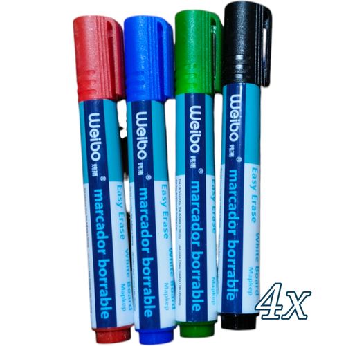Marcador Borrable Easy Erase White Board Marker x4