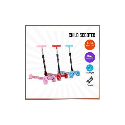 Heavy-Duty Height Adjustable Three-Wheel Kids Kick-scooters With LED Wheel Lights- 3-12yrs