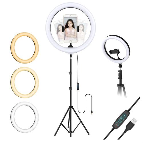 Ring light Professional (12 Inch) Led Ring Light with 7 Feet Tripod Stand for Mobile Phones & Camera, 3 Temperature Mode Dimmable Lighting, Photo-Shoot, Video Shoot, Makeup & More