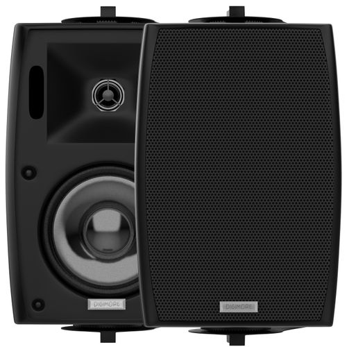 PA Ceiling & Wall Speaker , 6.5 inch 2-Way Loudspeaker , 50-80W , Multi-Power (40/30/20/10W) , 60Hz–16KHz , 70V/100V , 8 Ohms , for Offices, Schools, Hotels, Malls & PA Systems (DWS-6401K Black)