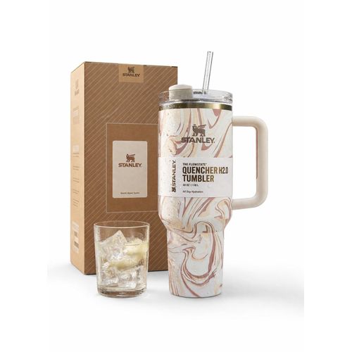 Stanely Cups marble40oz Insulated Tumbler Premium Stainless Steel Travel Mug with Handle Straw Keeps Drinks Cold 24H Hot 12H