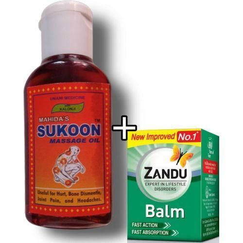Sukoon Massage Oil - 100ml Zandu Pain Balm Ointment - 25ml cf