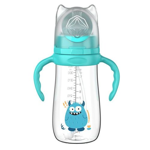 Newborn Wide Caliber PPSU Feeding Bottle Drop Proof Silicone Nipple Feeding Bottle with Straw Cup Handle