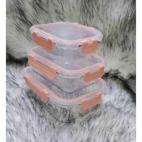 3 in 1 snacks storage box set with transparent top lid