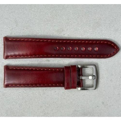 Premium 22mm Leather Watch Strap for Smartwatch, Universal Replacement Wrist Band, Quick Release Adjustable Watch Band, Business Casual Leather Strap, Wine Red