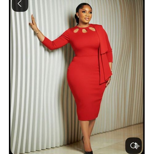 Red longsleeved dress