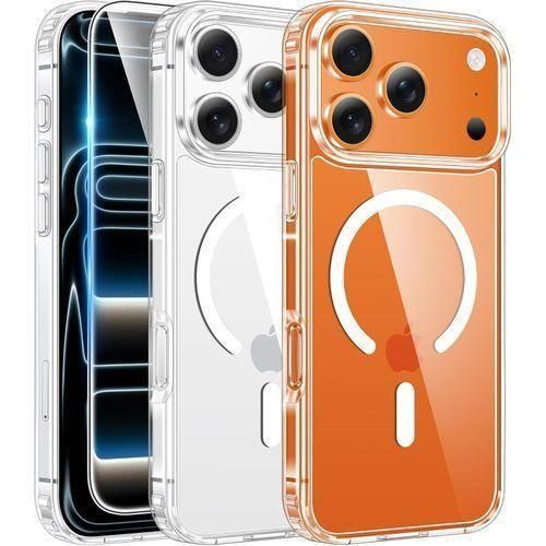 Hybrid Silicone Case For iPhone 17/Air/17 Pro/17 Pro Max, Case, Camera Control, Compatible with MagSafe, Shockproof Military-Grade Protection, Magnetic Phone Case, Clear