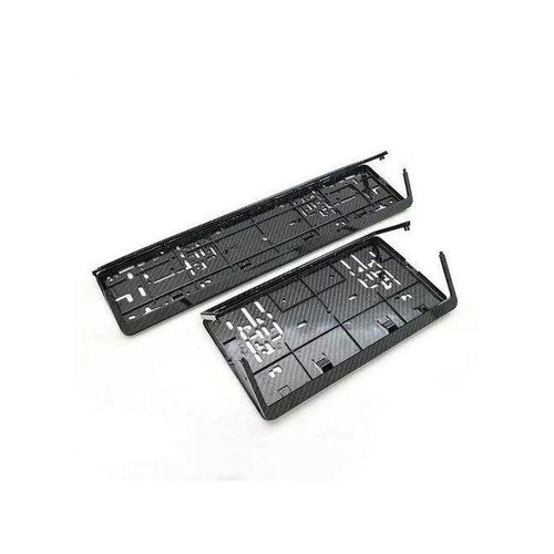 2 Pieces Rectangle and Square CARBON FIBER New Generation Number Plates Holders Set