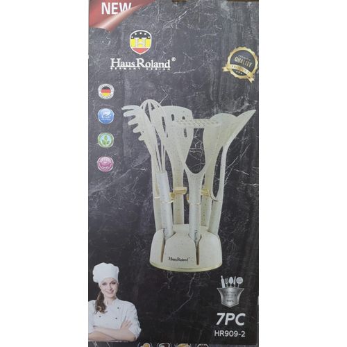 Haus Roland rotating stand 7pc silicone kitchen utensil set