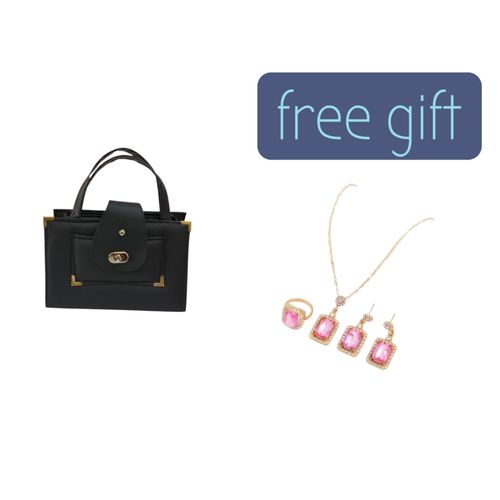 Fashionable Durable Womens Handbag with Free 3PCS Jewelry Gift Set -Necklace Earrings Ring Perfect for office work casual outings This handbag offers enough space to carry all your essentials As a special bonus comes with FREE 3pc jewelry gift set
