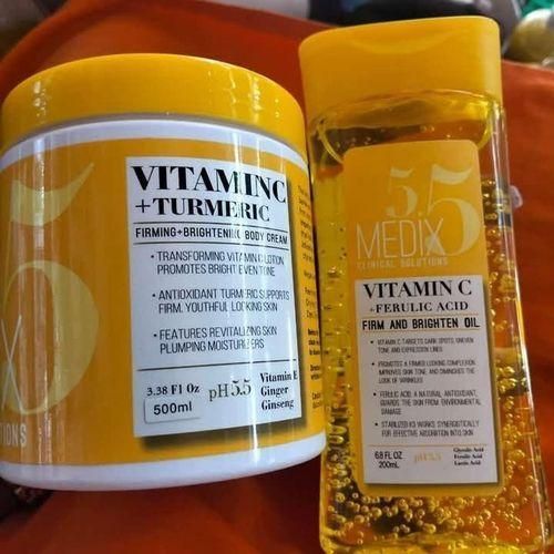 Vitamin C Turmeric Brighten Firm Body Cream and oil