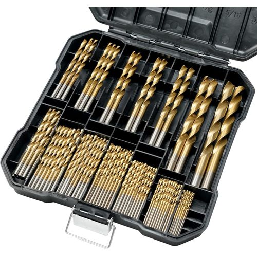 99 PCS Titanium Drill Bit Set, 135 Degree Tip High Speed Drill Bits Kit with Storage Case, Sizes from 1.5-10 MM for Steel, Aluminum, Copper, Soft Alloy Steel, Wood, Plastic