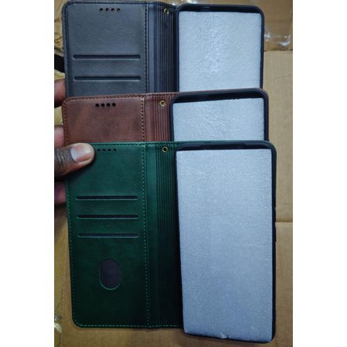 Black Premium Vintage Leather Flip Wallet Case for Itel City 100 – Elegant PU Leather, Card Holder, Zipper Coin Pocket & Secure Magnetic Closure