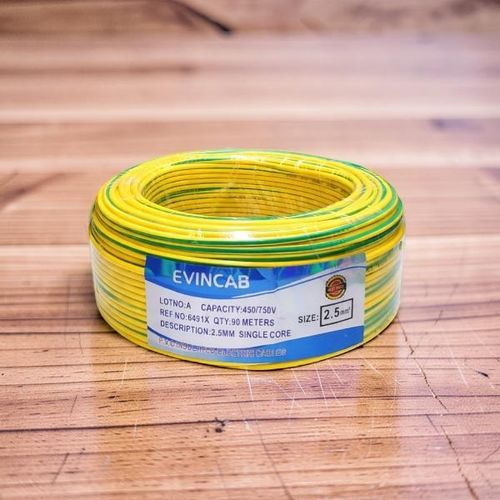 Yellow Green 25mm Single Core Resistant to Bending Fatigue Super Quality Indoor Electrical Wiring Cable