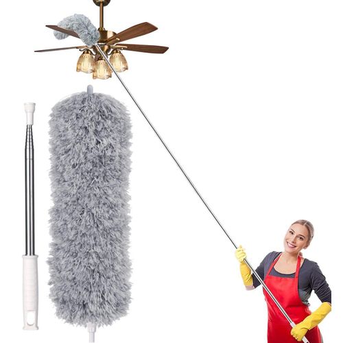Extra-Long Microfiber Feather Duster, Extendable Pole Dusters, Telescoping Cobweb Duster with 76cm to 2.8m