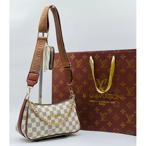 3-in-1 Damier Azur Style Multi-Pochette Crossbody Set