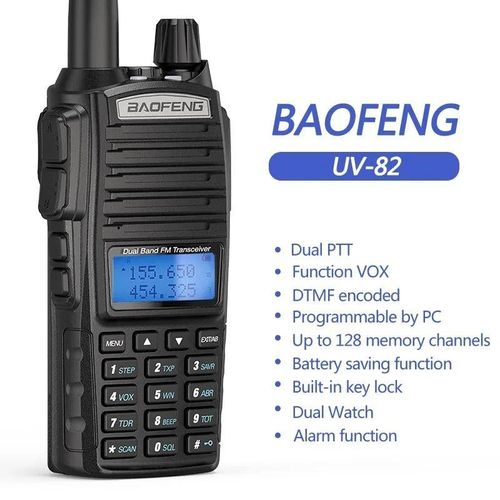 Original UV-82 Dual Band Handheld Two-Way Radio With FM Radio, LED Flashlight And Long Range Coverage