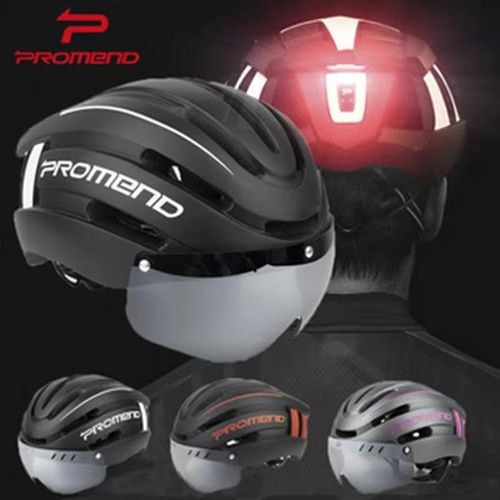 PR0MEND Smart USB LED Bicycle Helmet Magnetic Visor Road MTBCommuter
