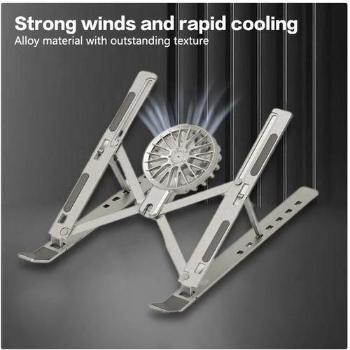 Foldable Portable Laptop Stand With FanFoldable Portable Aluminum Alloy Laptop Stand With Detachable Fan