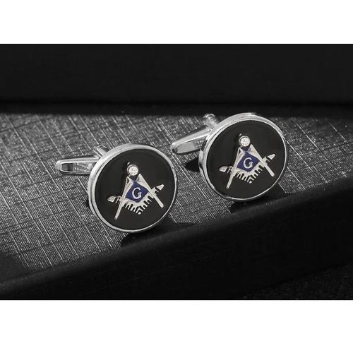 Silver Masonic design cufflinks