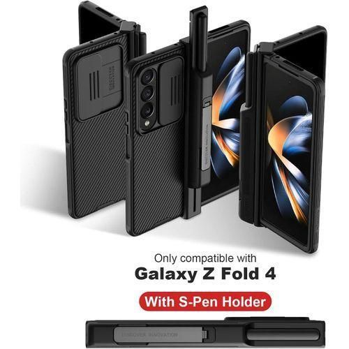 Nilkin CamShield Pro For Samsung Galaxy Z Fold 4 Case With Pen Holder, With Kickstand Hinge Protection Slide Camera Cover,Case For Samsung Z Fold 4 5G With S-Pen Holder