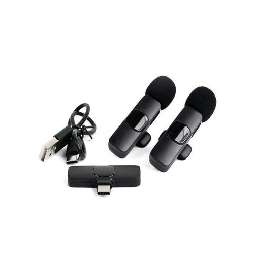 Advanced Wireless Audio Solution for Streaming Vlogging Interviews and Education K9 Mini Portable lapel Lavalier Dual Wireless Microphone