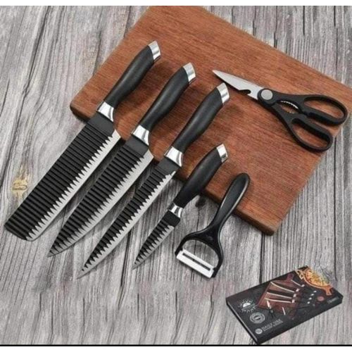 6pcs Zepter Knife Set Stainless Steel Corrugated Wavy Pattern Knife Set