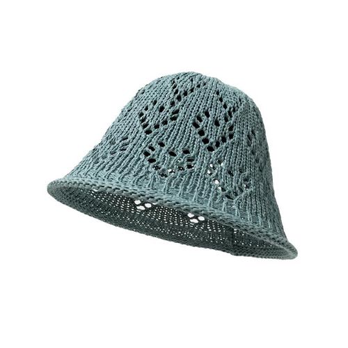A slim and lightweight hollowed-out basin hat for women to show off their faces, a casual breathable and sunshade fisherman's hat, and a foldable hat - blue