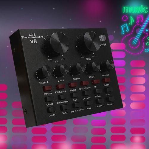 V8 Audio USB External Sound Card Live Show Soundcard